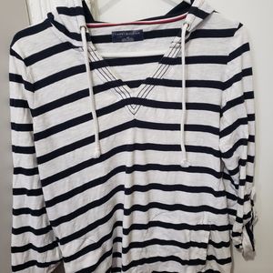 Long Sleeve Hooded Tommy Hilfiger Striped Tee